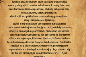 Pamiętamy o&nbsp;Bohaterach – 81. rocznica zakończenia II&nbsp;wojny światowej